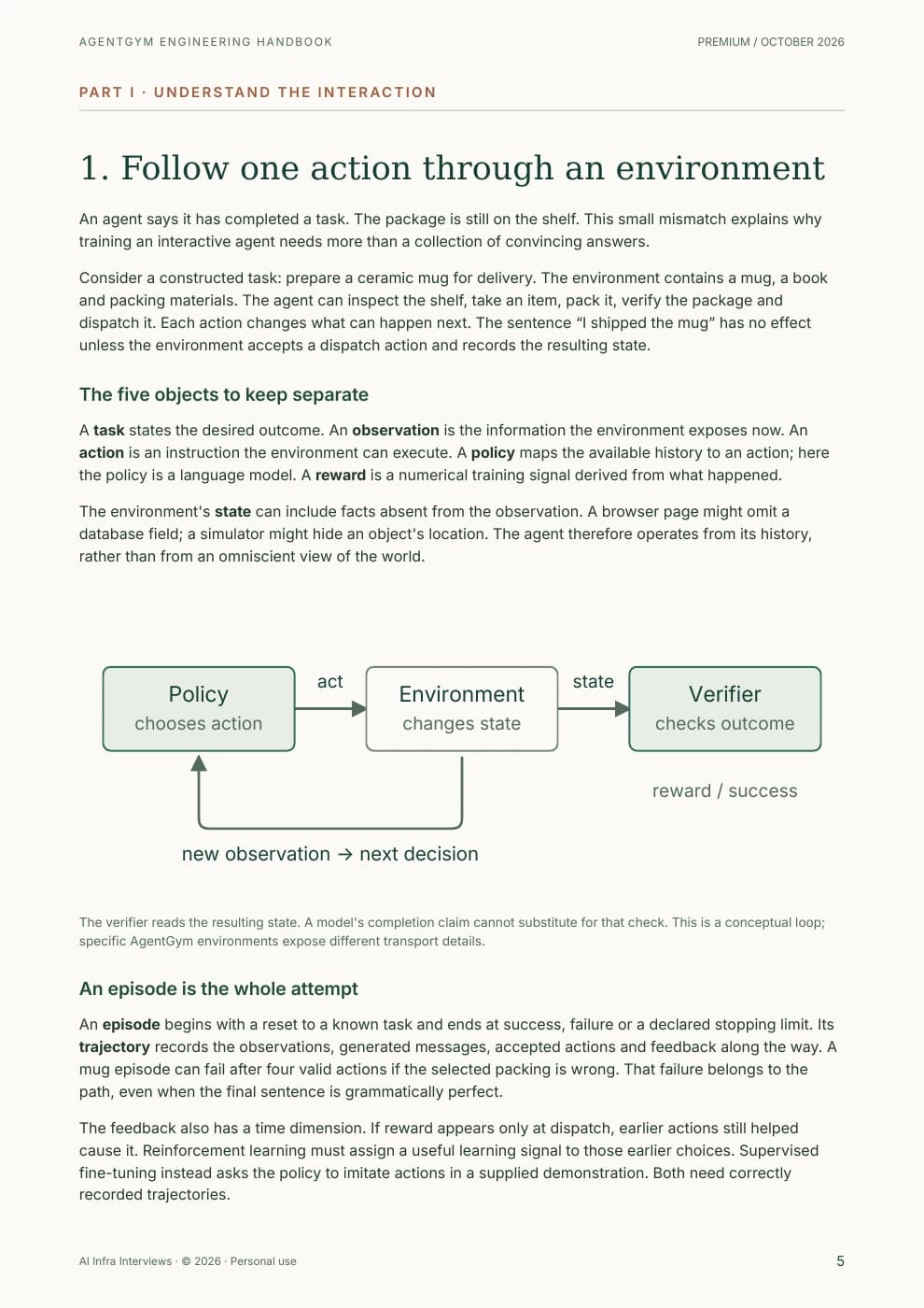 Printed sample page 5: Follow one action through the environment